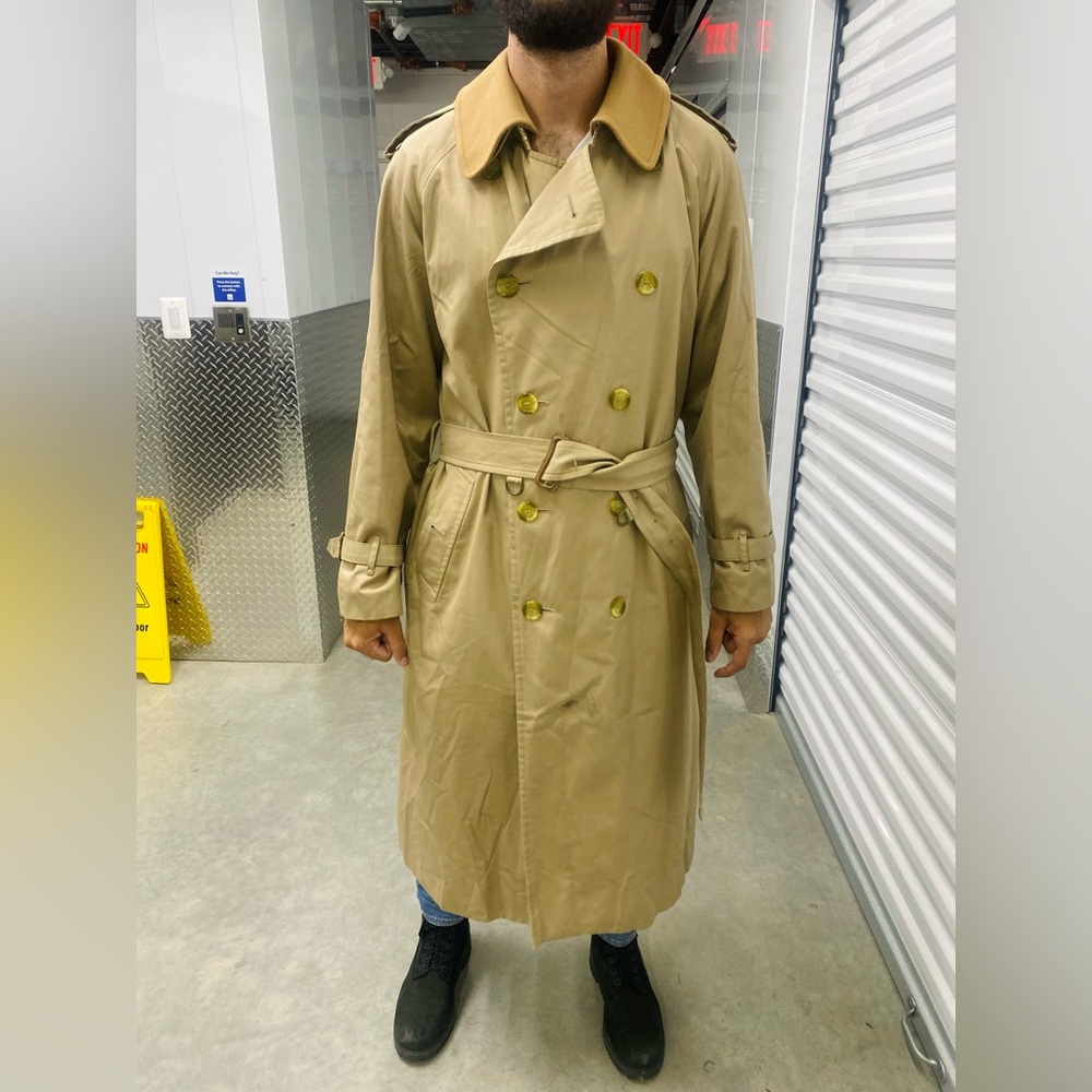 Men’s Vintage Burberry Trench Coat + Burberry Nova Check Umbrella Set